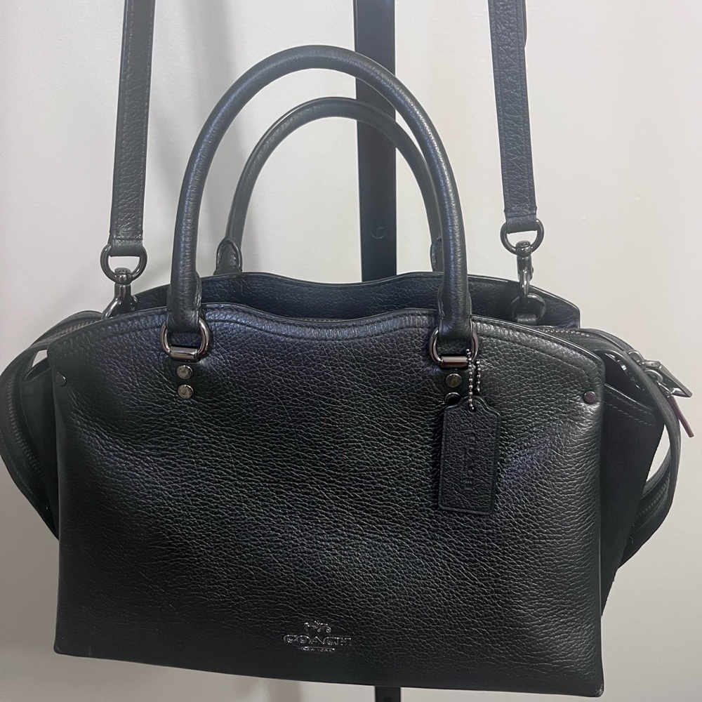 Coach Black Pebbled Leather Satchel Purse Bag COACH J1881-40862
